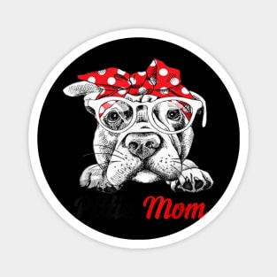 Pittie Mom With Red Bandana Headband Dog Mom Mothers Day Magnet